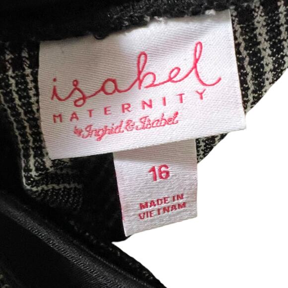 Ingrid & Isabel Maternity Plaid Stretch Pants, Size 16, Black & White - Picture 5 of 9